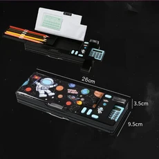 쿠쿠스토어 창의적인 다기능 플라스틱 문구 상자 (계산기 포함) 양면 크리에이티브 필통 (학생), 04 4., 01 CHINA