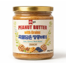 올로 곡물담은 땅콩버터 크런치 무첨가 무설탕, 1개, 260g