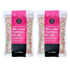 혼합 색상 사고펄 타피오카펄 Mix Color Tapioca Pearl, 500g, 2개