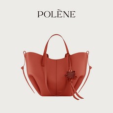 Polene 波靈恩 Cyme Mini 胭脂紅色 荔枝牛皮 大容量托特包, 1個, 胭脂紅