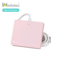 Infotec 智慧卡讀卡機 支援 Mac/Windows, 粉紅, 1PIECE, INF-IC-102-P