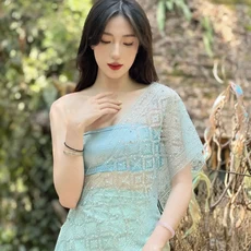 태국 미얀마 여성 다이 의상 민족 공연 무용 전통 스타일 드레스, 01 one size, 19 38