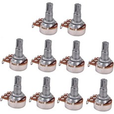 10개입 B50k 오디오 포텐시오미터 기타 베이스 교체용 긴 널링 샤프트 2379216, 10개입 B50k 오디오 포텐시오미터 기타 베이스 교체