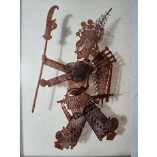 關羽 武將 皮影 手工牛皮雕刻 高42cm, 如圖所示, 1個
