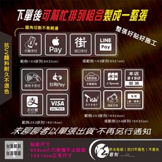 營業場所標示貼紙, (其他標語可留言),10X10CM升級靜電貼(無膠光滑面用)