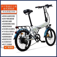 【臺灣保固】折疊電動自行車 成人折疊自行車 可充電 超輕便攜代步車 成年人自行車 變速自行車 電動腳踏車 電動車, 20寸悅途48V11A鋼絲輪後7速旗艦白, 1個