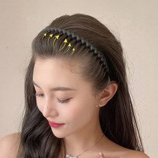 원투몰 긴 빗살 머리띠 여성빗살머리띠, 블랙