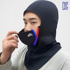 오토바이바라클라바 자석 방한마스크 넥워머 기모바라클라바, 디자인블랙