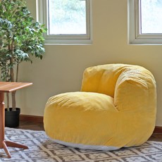 라지 크레센트 빈백 체어 성인 사이즈 빈백 폼 필링 고급 코듀로이 소재 거실/침실/기숙사/사무실용, Tuscany