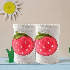 臺灣出貨 嬰兒爬行護膝蓋 兒童防摔學走路 寶寶爬行護膝 夏季護肘 加厚學步軟墊 涼感護膝 幼兒爬行護膝 ZDIB, 草莓款（0-3歲）-1雙裝, 1個