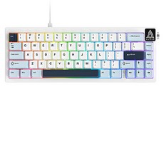 에이재즈 AK650 RGB 유선 기계식 키보드, 블루+화이트+다크 블루, 바다소금축