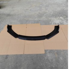 通用汽車四段前脣包圍前臉下巴擾流闆三廂防颳改裝 前下巴 改裝 前脣 擾流闆 前鏟 前下巴 前定風翼, 【通用】亮黑+黑舌 送貼紙