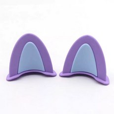 헬멧 고양이귀 장식 하이바 모자 라이더 자전거, 상세페이지 참고, 투톤-보라/파랑