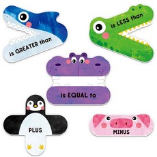 자기 수학 기호 3가지 - 교사 학교 및 교실 용품을 위한 시연 도구보다 크거나 작거나 같습니다, 5 Magnetic Math