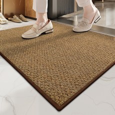 DEXI 1개 바닥 출입구 발판 매트 웰컴 현관 미끄럼방지 발매트 매트 미끄럼방지 세탁 가능 단색 직사각형 손세탁 전용 기계제작 입구 매트 실내외 사용, Brown