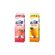 빙그레 쥬시쿨 2종 930ml 복숭아2+파인애플2/냉장무배