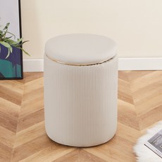 데코트리 원형 수납 화장대 스툴, 라이트그레이, 1개