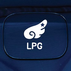 디자인황소 주유구 스티커 혼유방지 시트지 날개 별, 1개, 30 날개 별 LPG 화이트