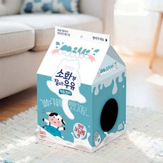 고양이 숨숨집 우유하우스 스크래쳐 박스, 1개, 프린팅
