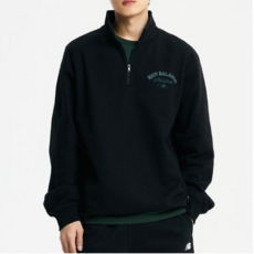 뉴발란스 남녀공용 기모 반집업 맨투맨 티셔츠 NBNCD41913-19 블랙