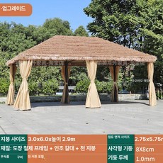 52QUAD 조립식파고라 고정어닝 차광망 천막 차양 햇빛가림막 선쉐이드 대형파라솔, 8cm 천장 3x6 m 6 초가