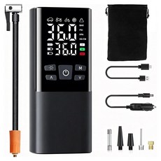 HELLOLEIBOO 유무선 겸용 휴대용 에어컴프레셔, 블랙, 1개