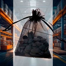 망사 주머니 중형 10x15cm 악세사리포장 향주머니 복주머니포장 기프트백 선물포장백 조리개파우치, 블랙