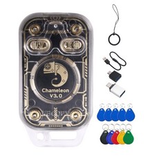 카멜레온 V3.0 RFID 스마트 카드 에뮬레이터 스마트 칩 리더 + 10XUID 키체인 NFC 읽기 작가 125K 13.56M ID IC 태그 복사기, 투명한 껍질