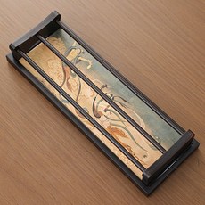 黑檀木幹泡盤茶托盤 茶具架, 1個, 飞天颂-黑檀木干泡盘+杯架