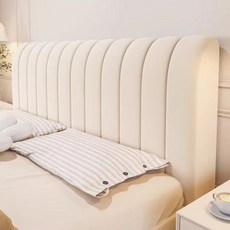침대 헤드 쿠션 등받이 커버 리폼 보드 교체 덮개 모던 퀼팅 크리스탈 벨벳-아이보리 190CM, 침대옆길이150CM두꺼운클립면충돌방지 × off-whi
