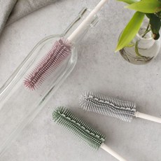 오일병 세척솔 닦는솔 실리콘 입구좁은병 패트병 병솔_TR-2026001, 그레이