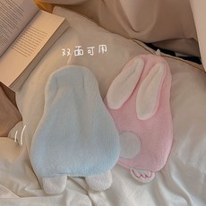 可愛卡通兔子擦手巾掛式廚房超強吸水加厚速乾毛巾衛生間珊瑚絨, 兔兔擦手巾--粉色+藍色, 1個