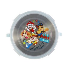 不鏽鋼防滑碗 止滑碗 隔熱碗 波力 雙耳碗 餐碗 幼稚園餐碗 麵包超人 汪汪隊 迪士尼 巧虎 POLI 兒童碗 學習碗, 1個, 雙耳碗-汪汪隊立大功-淺藍 / 9948, 汪汪隊立大功-淺藍