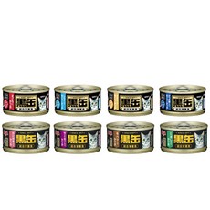 沛茲寵物【愛喜雅 AIXIA 黑罐】泰國 副食罐 貓罐, 1個, １５鮪魚鰹魚+雞肉 80g, 80g, 鮪魚+鯛魚