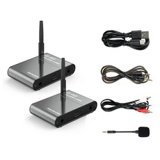 2.4G 무선 오디오 송신기 홈 시어터 스피커 TV 용 150m 장거리 저 지연 Hi-Fi 시스템, 01 검정색