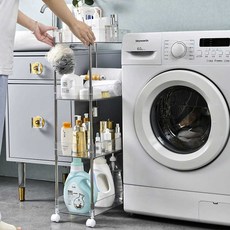 이동식선반 투명 보관 아크릴 화장품 이동식트롤리 틈새선반 스낵, 3. 슬림 2단 고정형