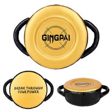 拳擊盾靶泰拳大圓靶力量訓練重拳靶專業敎練陪練靶散打搏擊跆拳道 重拳盾靶 拳擊盾靶 盾靶 手靶 訓練靶具 拳擊 泰, 雙面盾靶金色, 1個