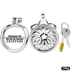 『TTBD情趣』FRRK不銹鋼鏤空款男用貞操鎖：輕便控慾、防逃脫設計，方便排尿, 1個, 3244（40mm卡環）