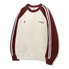 OCELOT [기모출시] A1 시즌 로고 배색 래글런 맨투맨 크림와인 278605