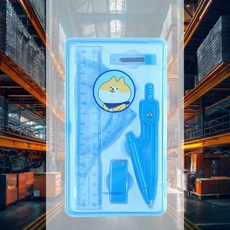 컴퍼스 각도기 세트 블루 수학도구 측정기 측정도구 측정공구 학용품 학교준비물