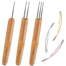 드레드락 크로셰 훅 우드 바늘 헤어 도구 브레이드 공예용, 1개