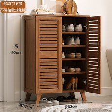 鞋櫃 鞋架 收納櫃 鞋櫃家用門口簡易鞋架子經濟型放室內好看收納置物架多層防塵宿舍, 1個, 63長雙門款五層歐式茶色鞋櫃(不帶抽)
