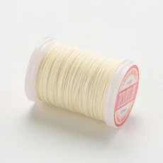 왁스 처리 폴리 에스터 스레드 코드 팔찌 코팅 트위스트 스트링 만들기 가죽 봉제, 0.6mm, 09 2-Beige, 1개