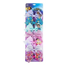 [5] 디즈니 프린세스 - 여아용 헤어 액세서리 선물 세트 - 아동용 헤어 리본 - 7피스 10.2cm(4인치) 번들 - 각 클립마다 다른 공주 - 악어 클립 만 3세 이상