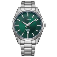 CITIZEN 星辰 簡約三針綠色石英腕錶