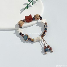 台灣出貨 陶瓷可愛手鍊 少女高顏值手串小貓小狗新款朋友情侶飾品閨蜜編織手鍊手環 情侶手鍊 韓國手鏈 小紅書手帶