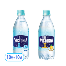 웅진 빅토리아 탄산수 플레인 + 파인애플, 1박스, 500ml