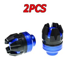 BLALION 2/4Pcs 범용 프론트 서스펜션 보호 컵 프레임 슬라이더 오토바이 낙하 방지 범퍼 용으로 수정 된 장치, Blue 2PCS