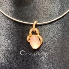 彩雅寶石精品 星光粉晶雅緻造型墜 粉水晶墜, 1個