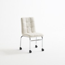 퍼니츠 플러피 이동형 실리콘레더 바퀴달린 회전 학생 공부방의자 4colors, 베이지, 1개